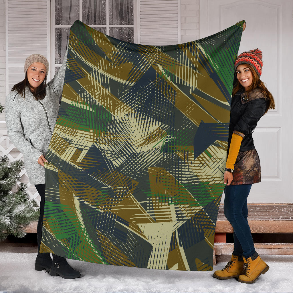 Military Camouflage Pattern Print Design 01 Premium Blanket