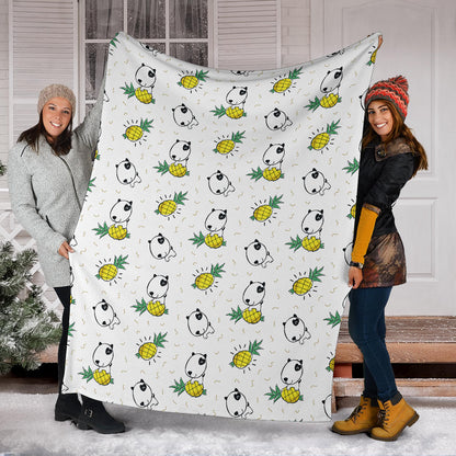 Bull Terriers Pattern Print Design 05 Premium Blanket