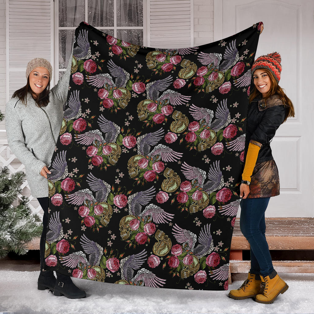 Angel Wings Pattern Print Design 06 Premium Blanket
