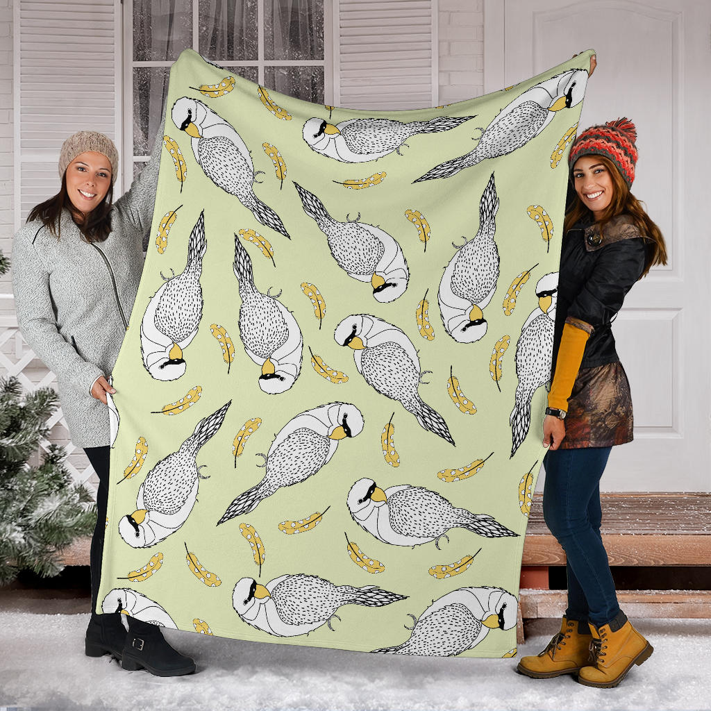 Parakeet Pattern Print Design A03 Premium Blanket