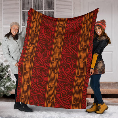 Maori Pattern Print Design 05 Premium Blanket