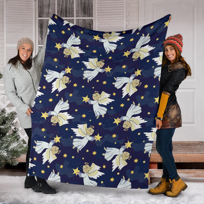 Angel Pattern Print Design 06 Premium Blanket
