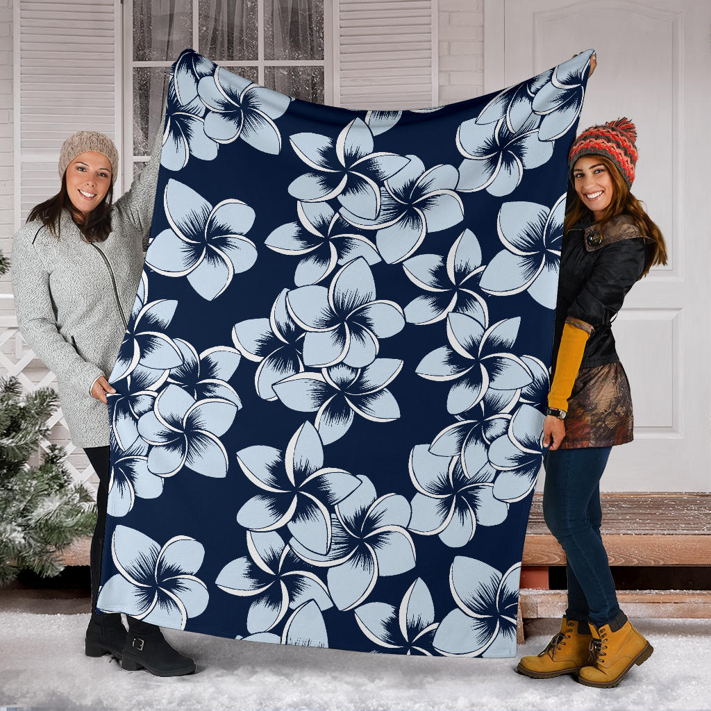 Plumeria Pattern Print Design A02 Premium Blanket