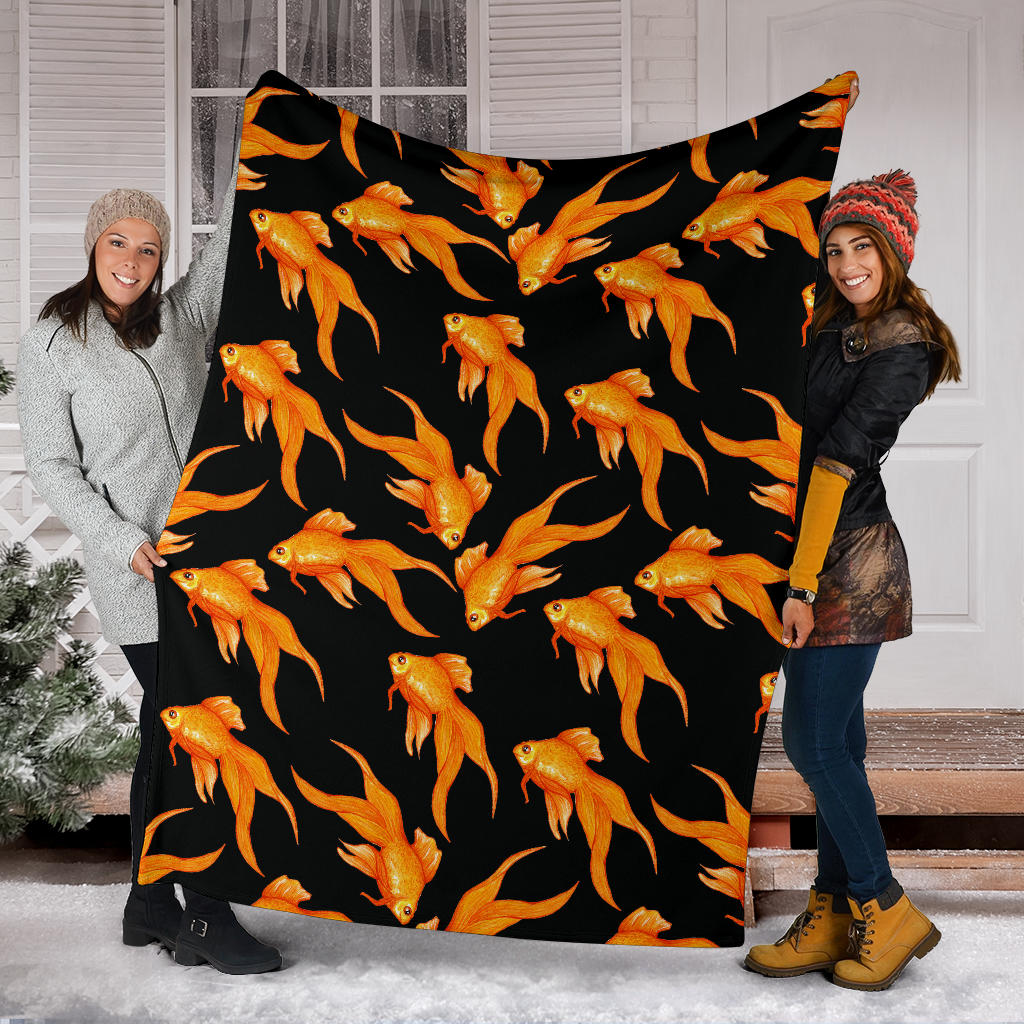 Goldfish Pattern Print Design 03 Premium Blanket