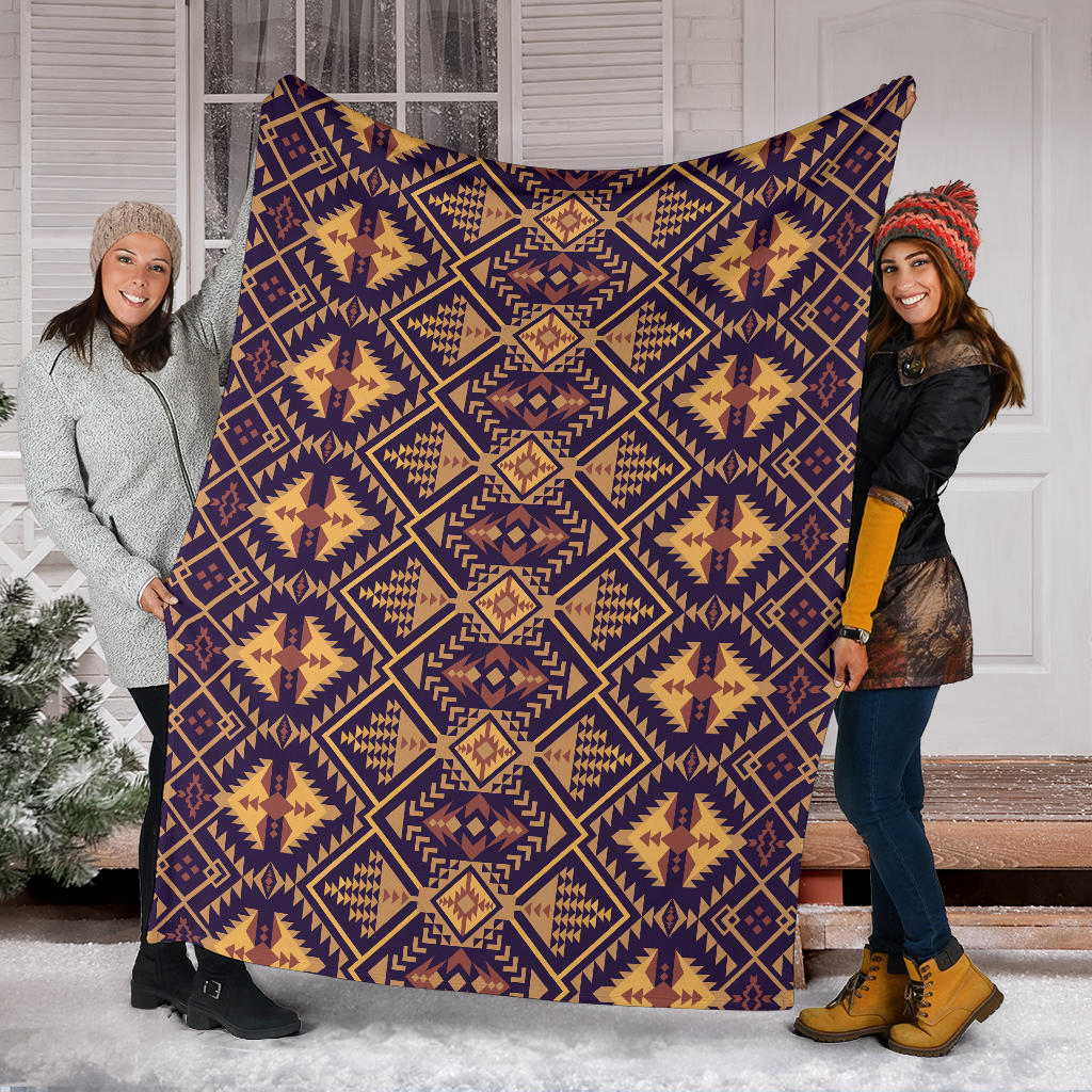 Aztec Pattern Print Design 09 Premium Blanket