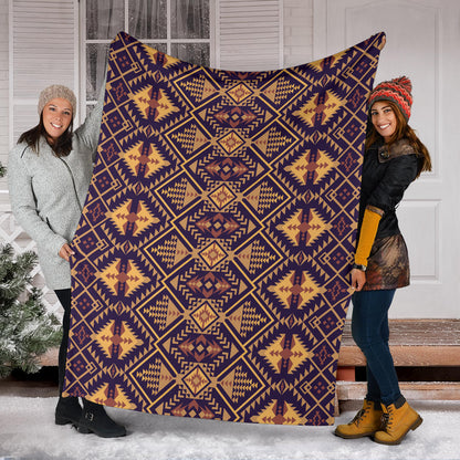 Aztec Pattern Print Design 09 Premium Blanket