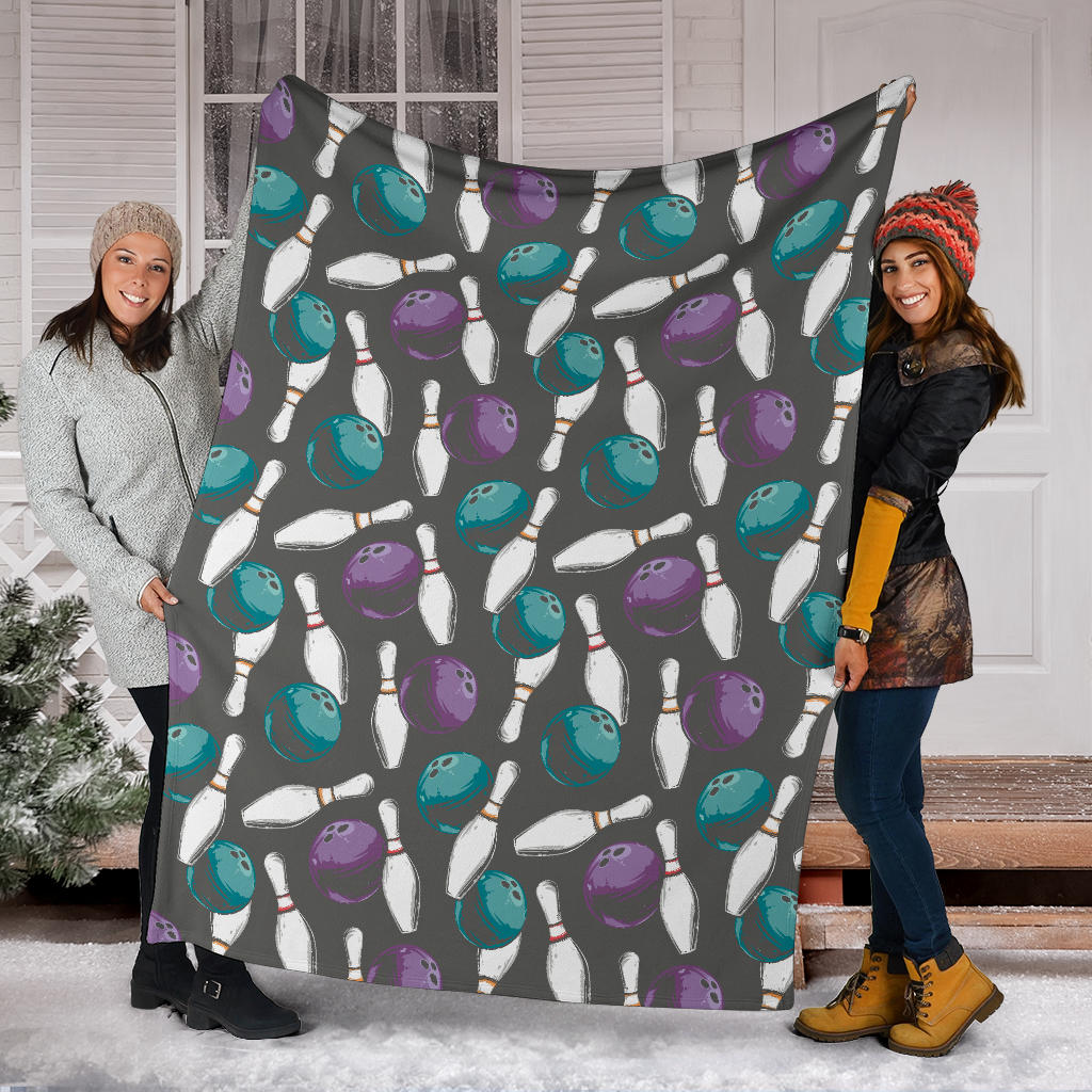 Bowling Pattern Print Design 03 Premium Blanket