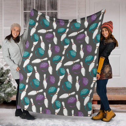 Bowling Pattern Print Design 03 Premium Blanket