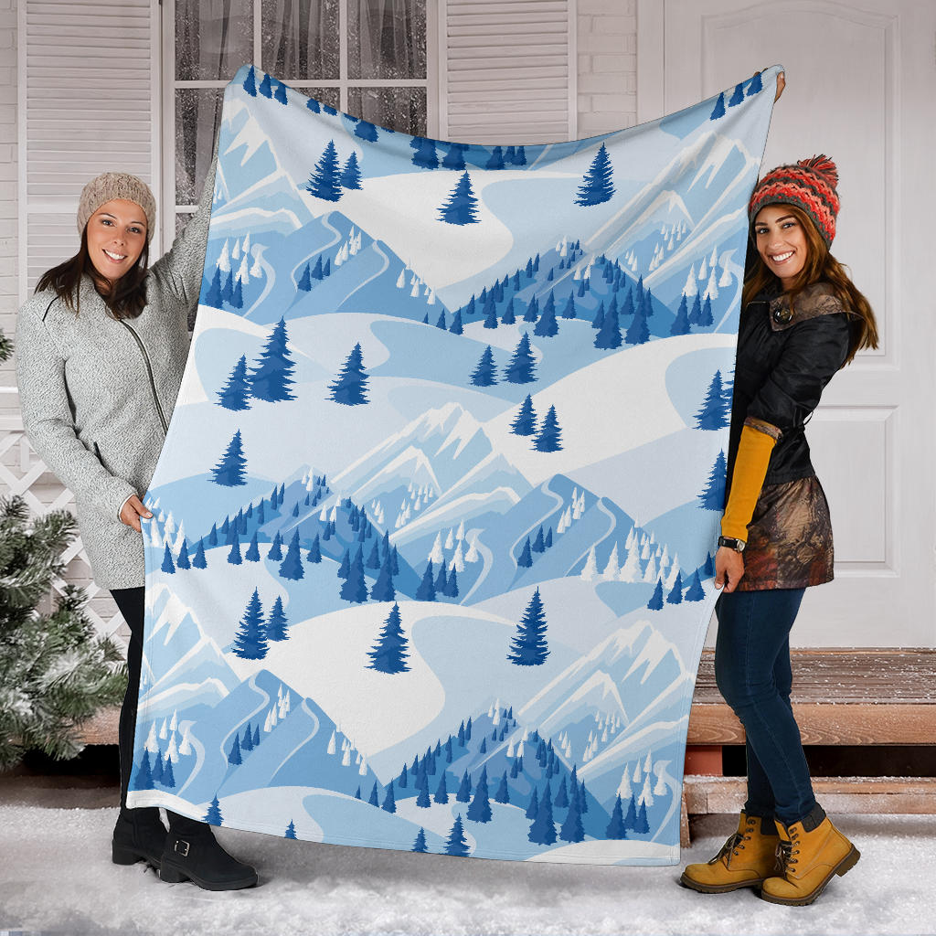 Mountain Pattern Print Design 03 Premium Blanket