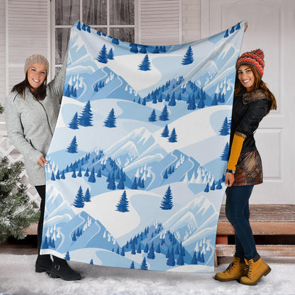Mountain Pattern Print Design 03 Premium Blanket