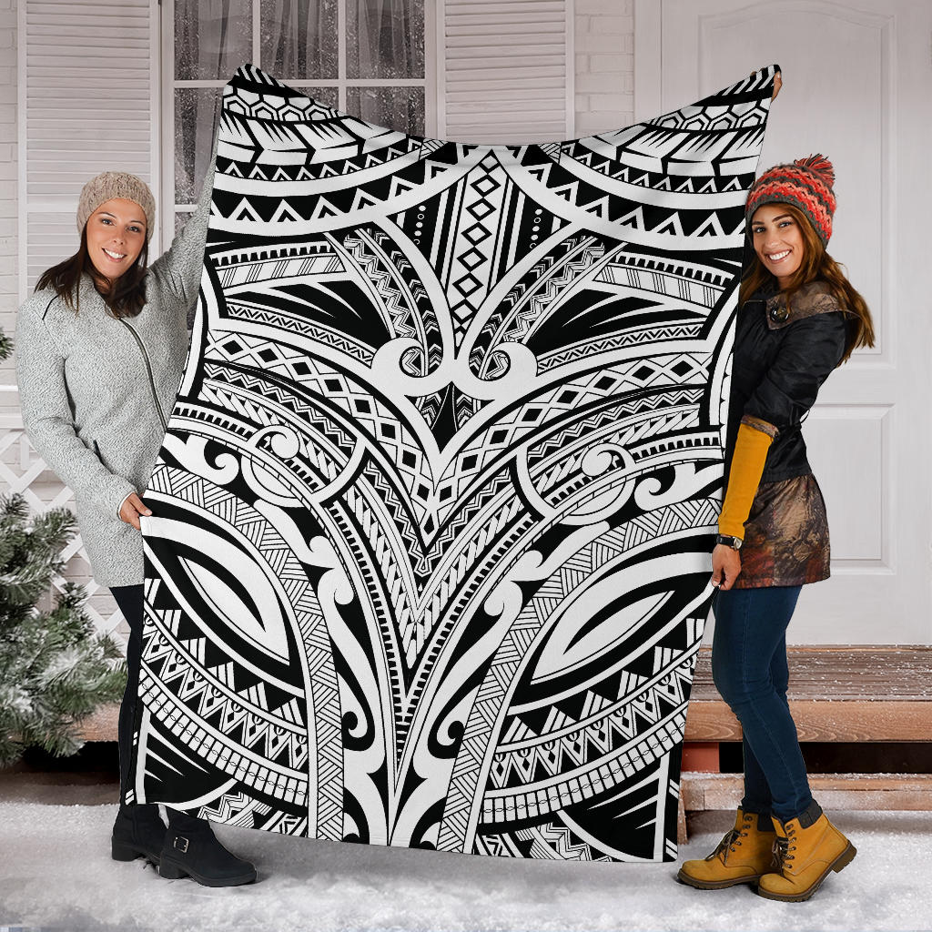 Maori Pattern Print Design 06 Premium Blanket