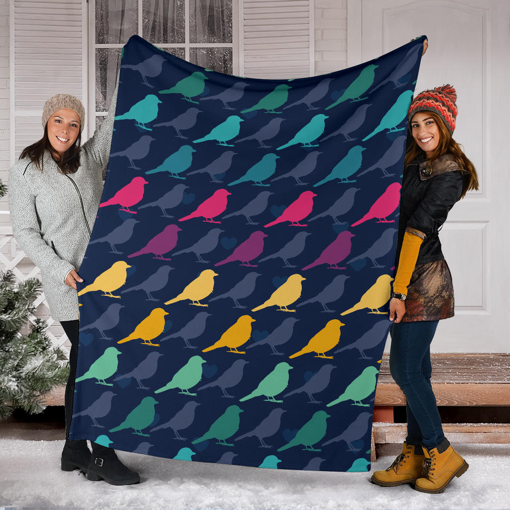 Birds Pattern Print Design 01 Premium Blanket