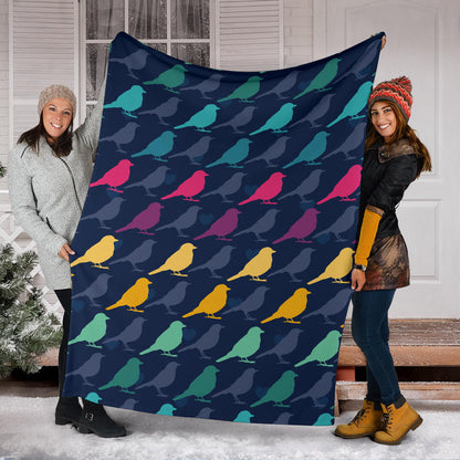 Birds Pattern Print Design 01 Premium Blanket