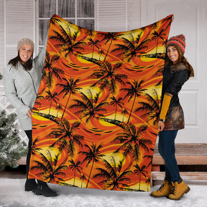 Palm Tree Pattern Print Design A02 Premium Blanket