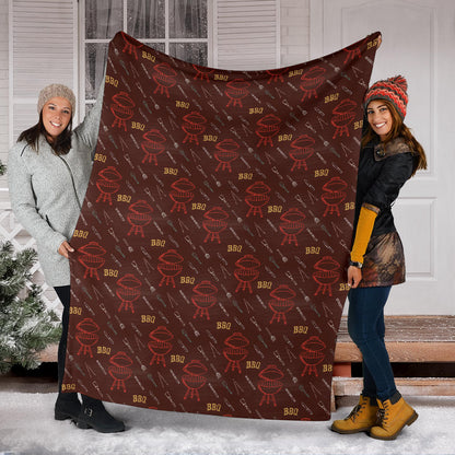 Barbecue Pattern Print Design 01 Premium Blanket