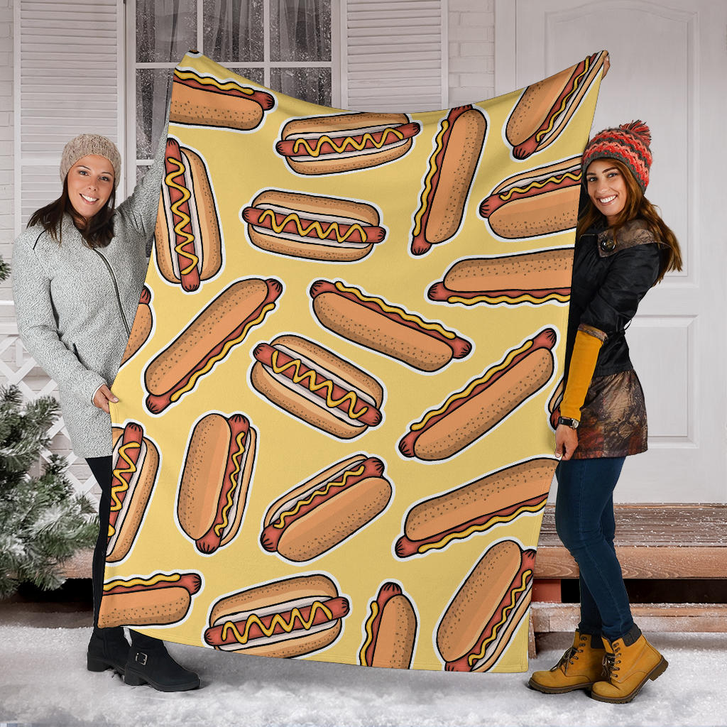 Hot Dog Pattern Print Design 01 Premium Blanket