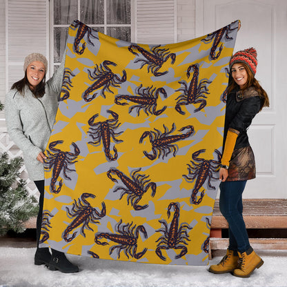 Scorpion Pattern Print Design 01 Premium Blanket