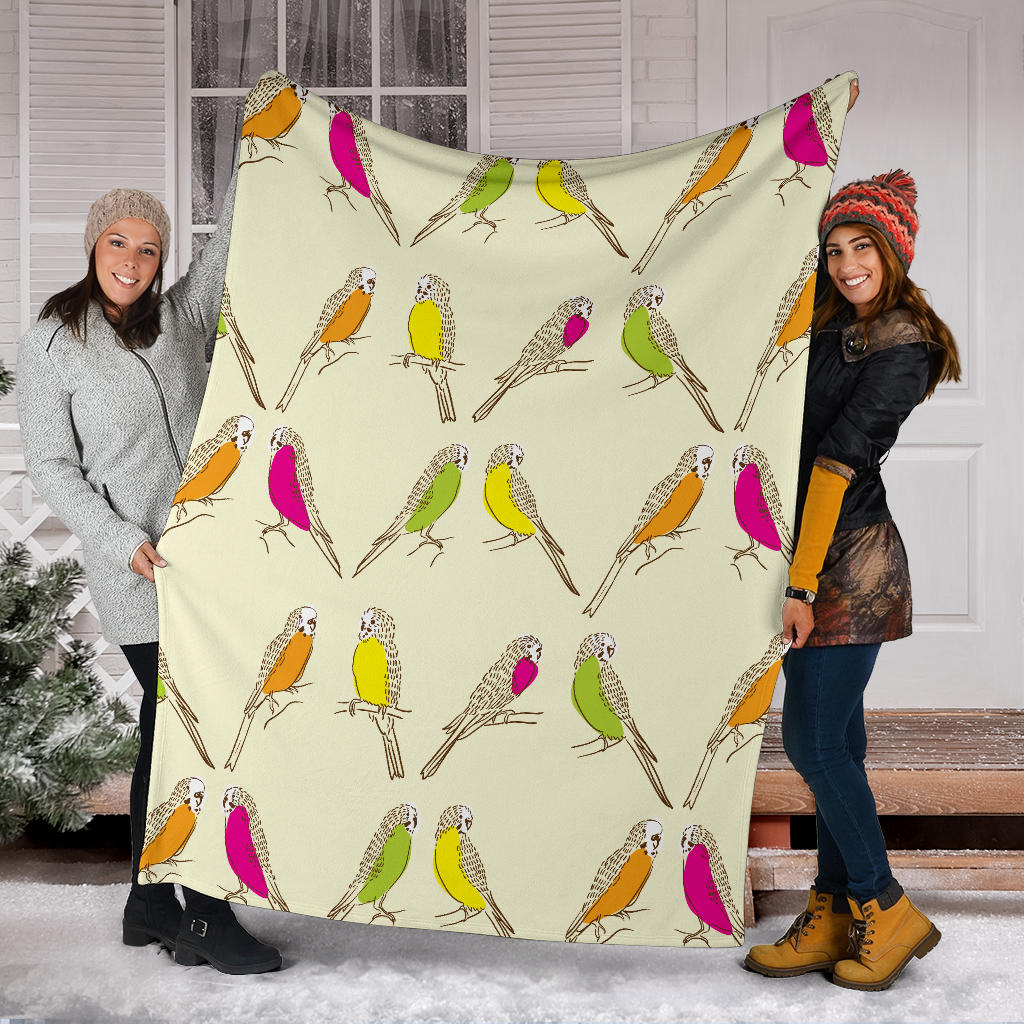 Parakeet Pattern Print Design A01 Premium Blanket