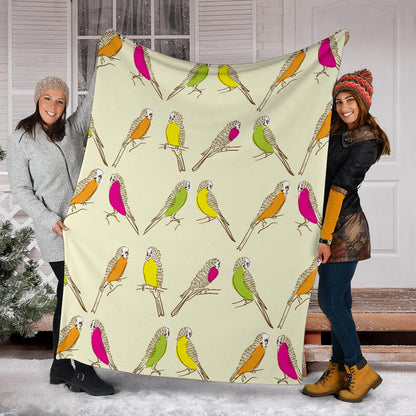 Parakeet Pattern Print Design A01 Premium Blanket