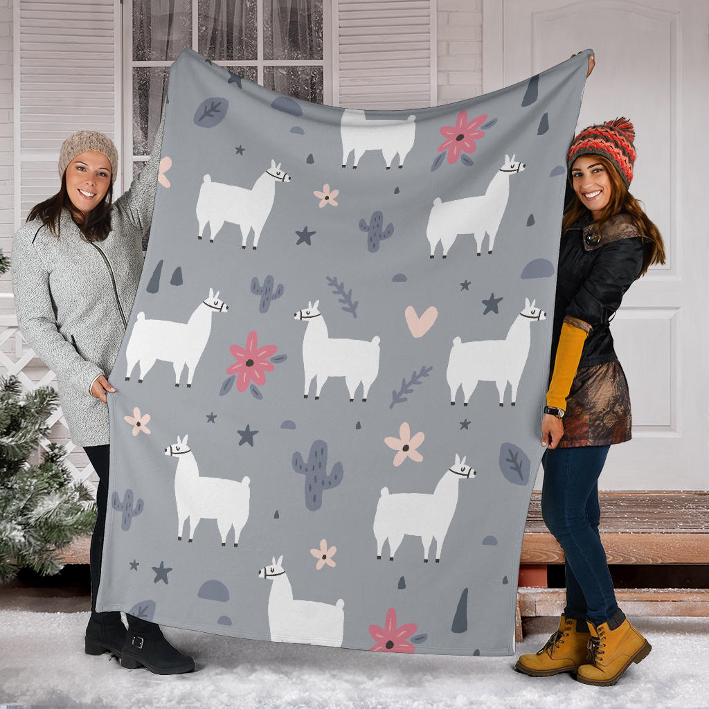 Llama Pattern Print Design 010 Premium Blanket