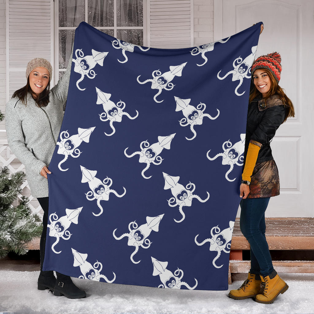 Giant Squid Pattern Print Design 02 Premium Blanket