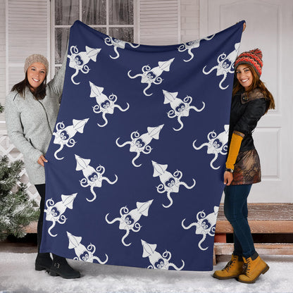 Giant Squid Pattern Print Design 02 Premium Blanket