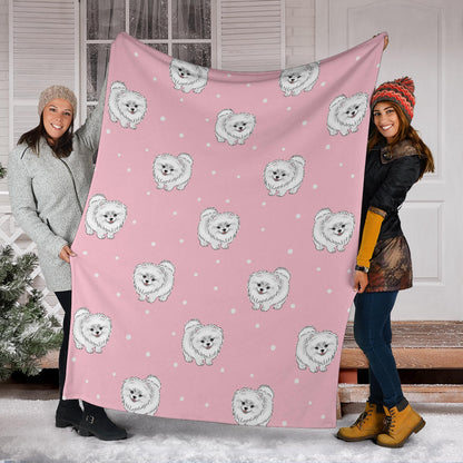 Pomeranians Pattern Print Design A02 Premium Blanket