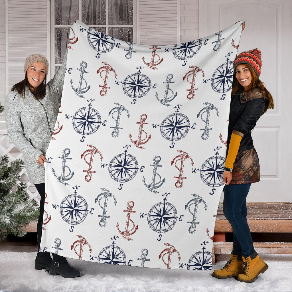 Anchor Pattern Print Design 06 Premium Blanket
