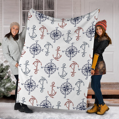 Anchor Pattern Print Design 06 Premium Blanket