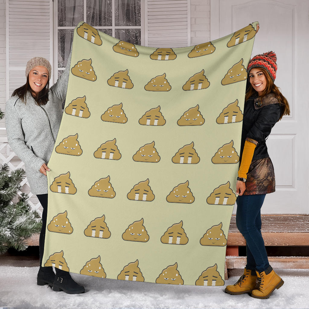 Poop Emoji Pattern Print Design A04 Premium Blanket