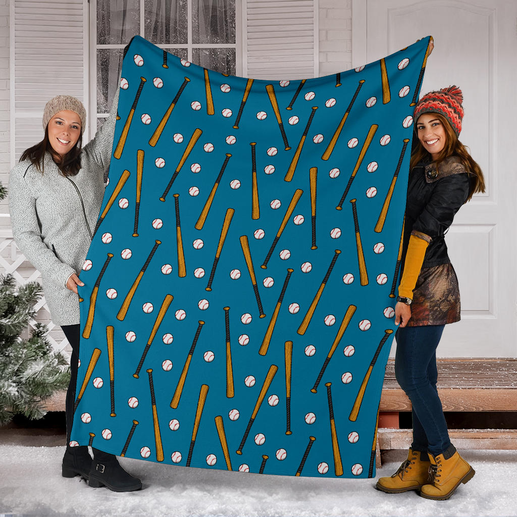 Baseball Pattern Print Design 01 Premium Blanket