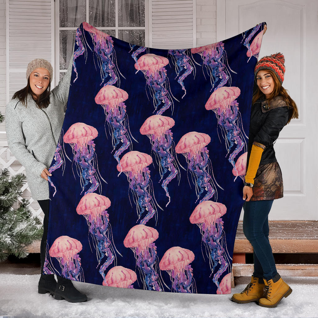 Jellyfish Pattern Print Design 03 Premium Blanket