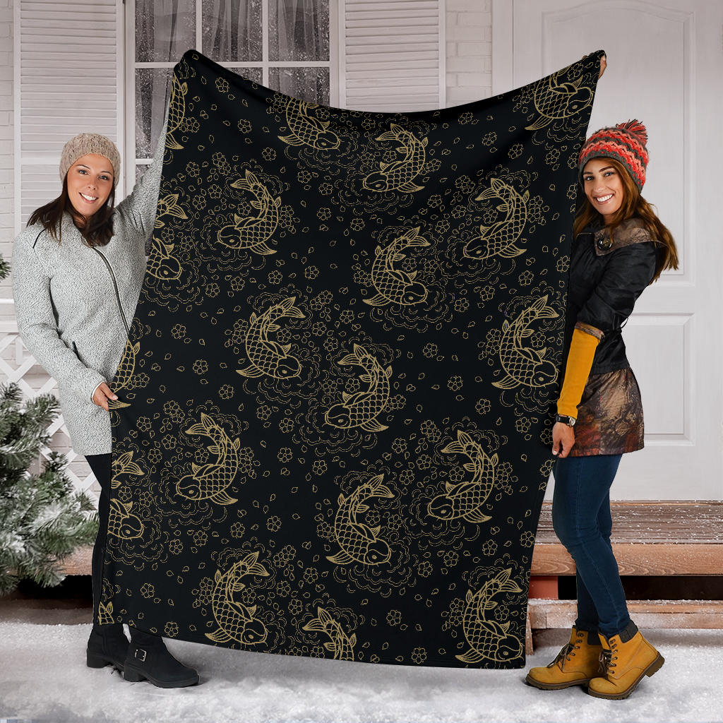 KOI Fish Pattern Print Design 02 Premium Blanket