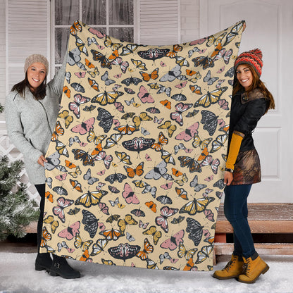 Butterfly Pattern Print Design 04 Premium Blanket