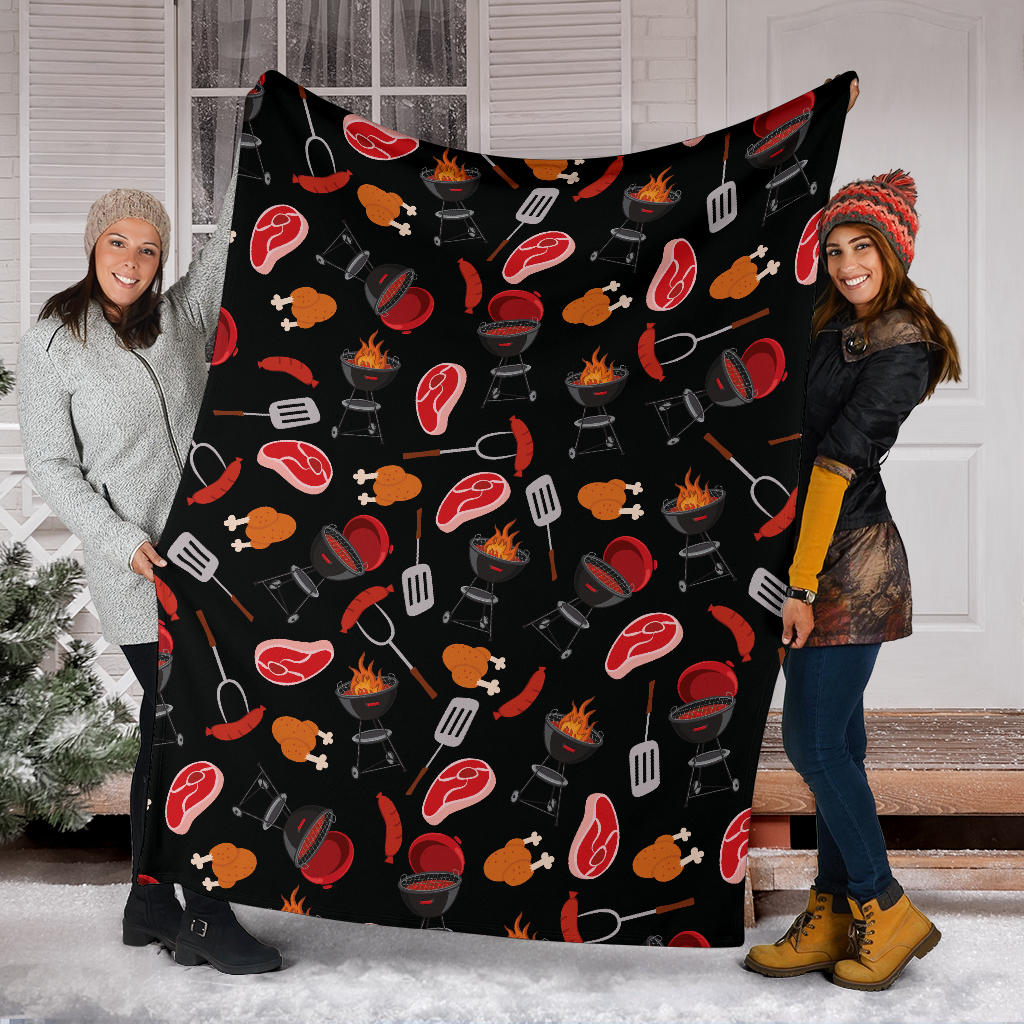 Barbecue Pattern Print Design 04 Premium Blanket