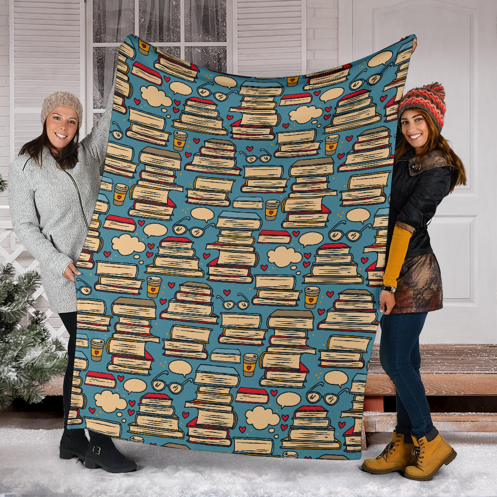 Book Pattern Print Design 03 Premium Blanket