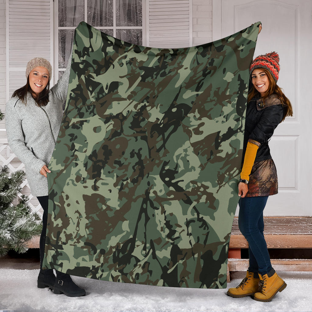 Camouflage Pattern Print Design 06 Premium Blanket