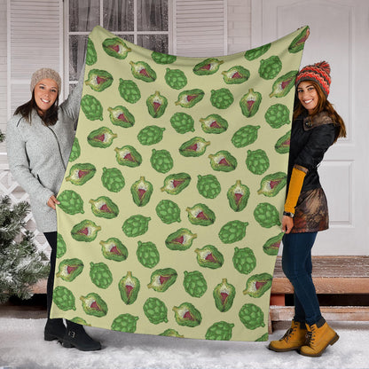 Artichoke Pattern Print Design 03 Premium Blanket