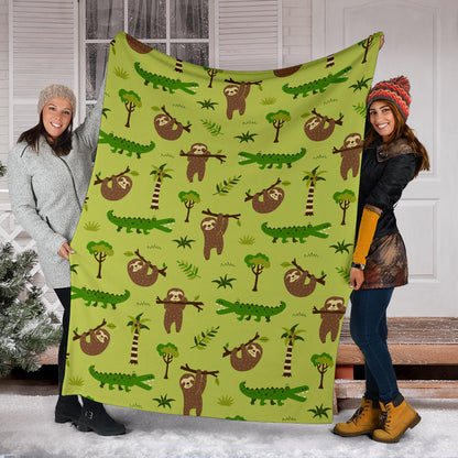 Alligator Pattern Print Design 04 Premium Blanket