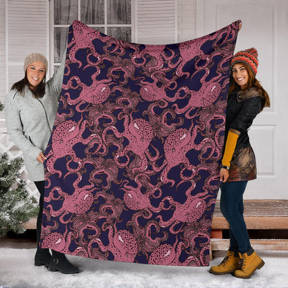 Octopus Pattern Print Design A03 Premium Blanket