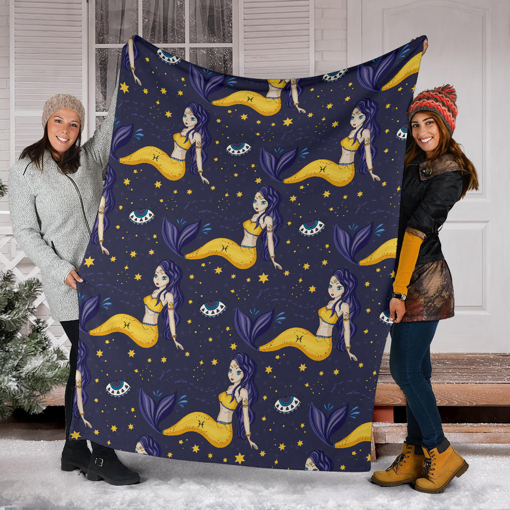Pisces Pattern Print Design A04 Premium Blanket