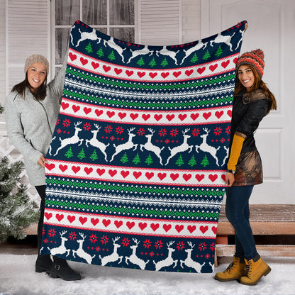 Reindeer Pattern Print Design 03 Premium Blanket