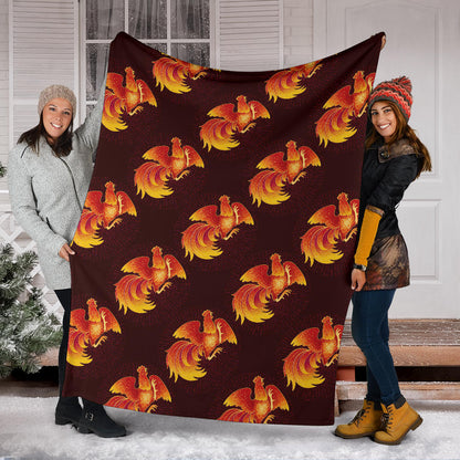 Rooster Pattern Print Design A04 Premium Blanket