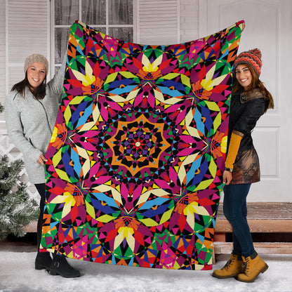 Kaleidoscope Pattern Print Design 02 Premium Blanket