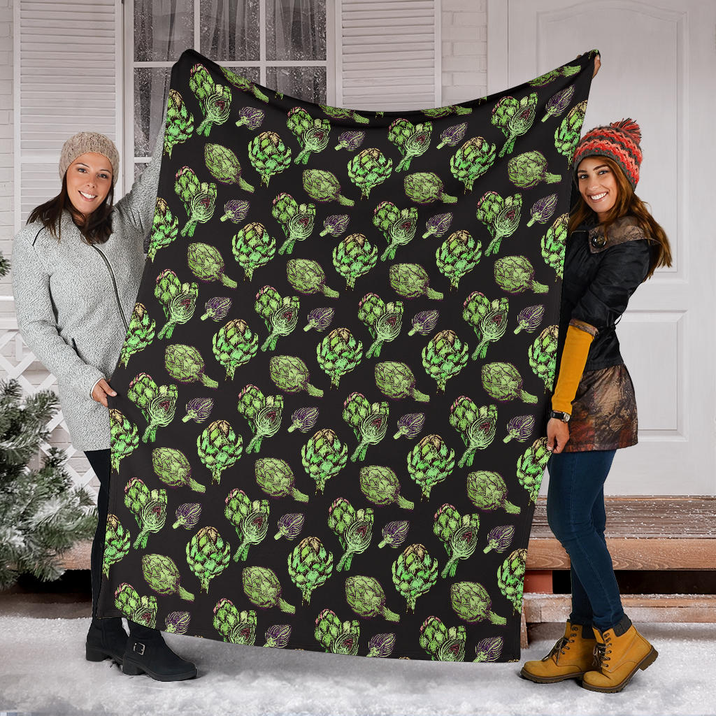 Artichoke Pattern Print Design 02 Premium Blanket