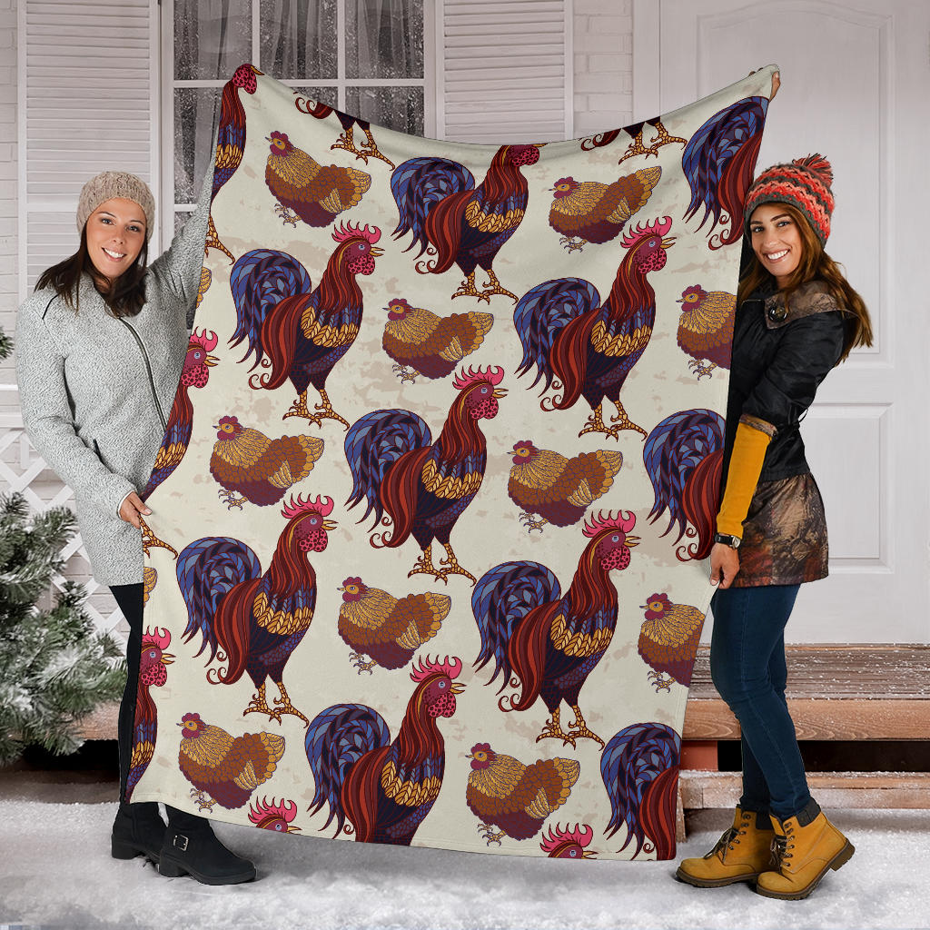 Rooster Pattern Print Design A03 Premium Blanket