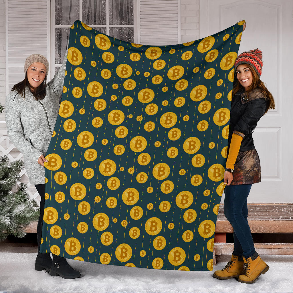Bitcoin Pattern Print Design 01 Premium Blanket