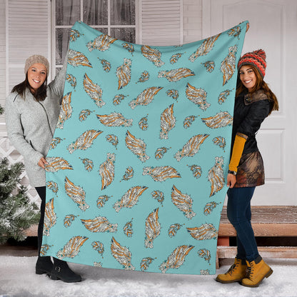 Angel Wings Pattern Print Design 03 Premium Blanket