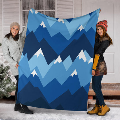 Mountain Pattern Print Design 04 Premium Blanket