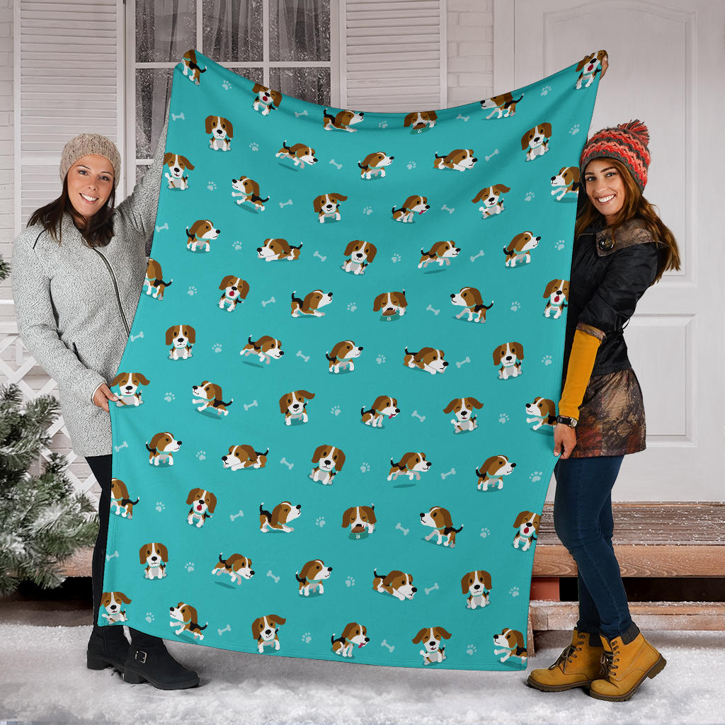Beagle Pattern Print Design 05 Premium Blanket